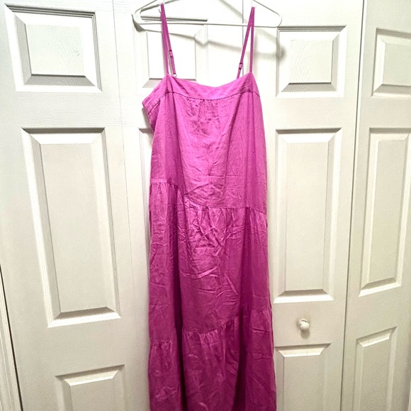 Sim & Sam Easter Maxi dress LINEN blend NWT large Spring midi - Picture 5 of 6